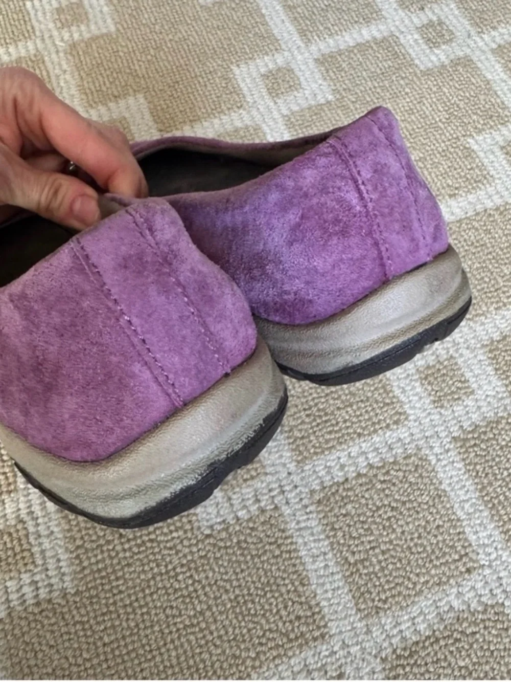Duluth Trading Suede Ballet Flats Purple Comfort Shoes Size 8 - Picture 5 of 7